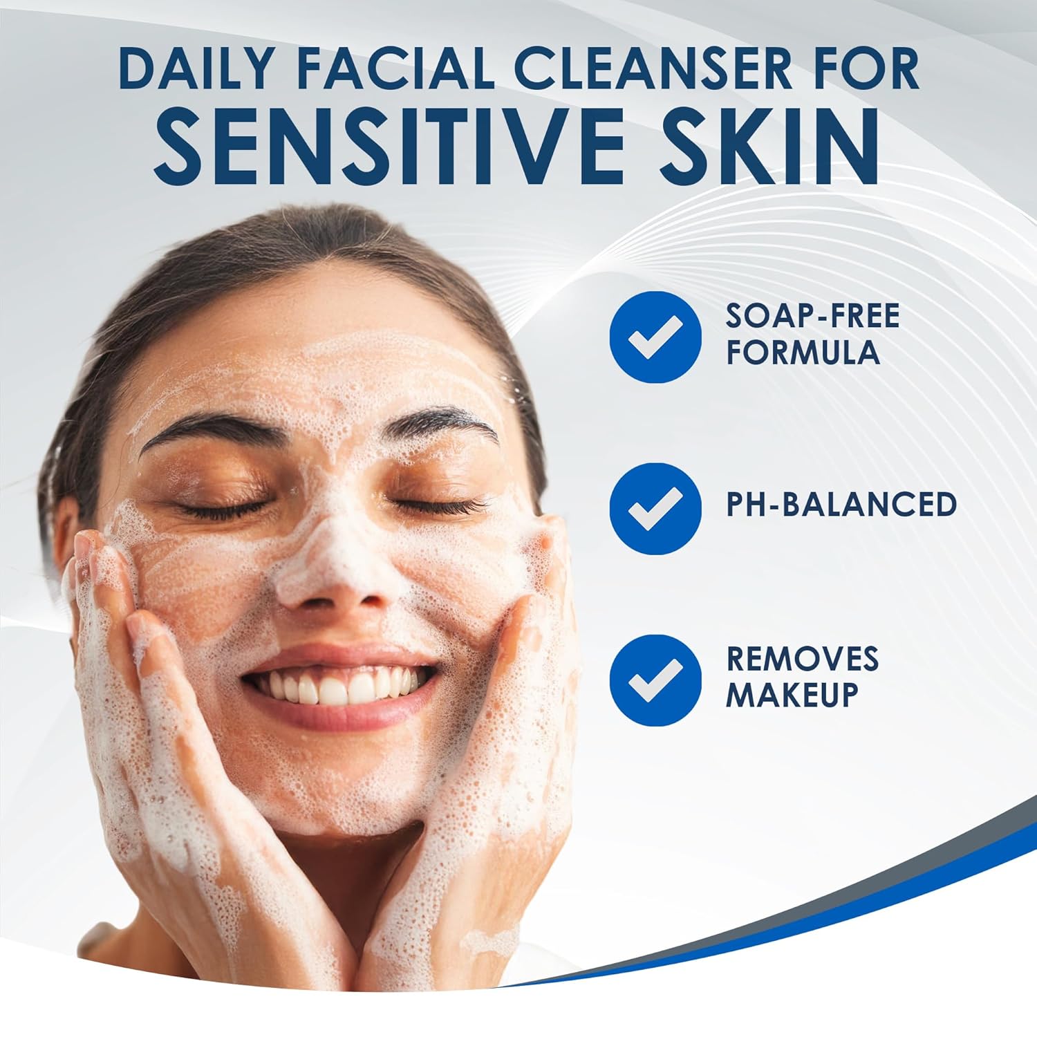Vanicream Gentle Facial Cleanser with Pump Dispenser – 8 fl oz