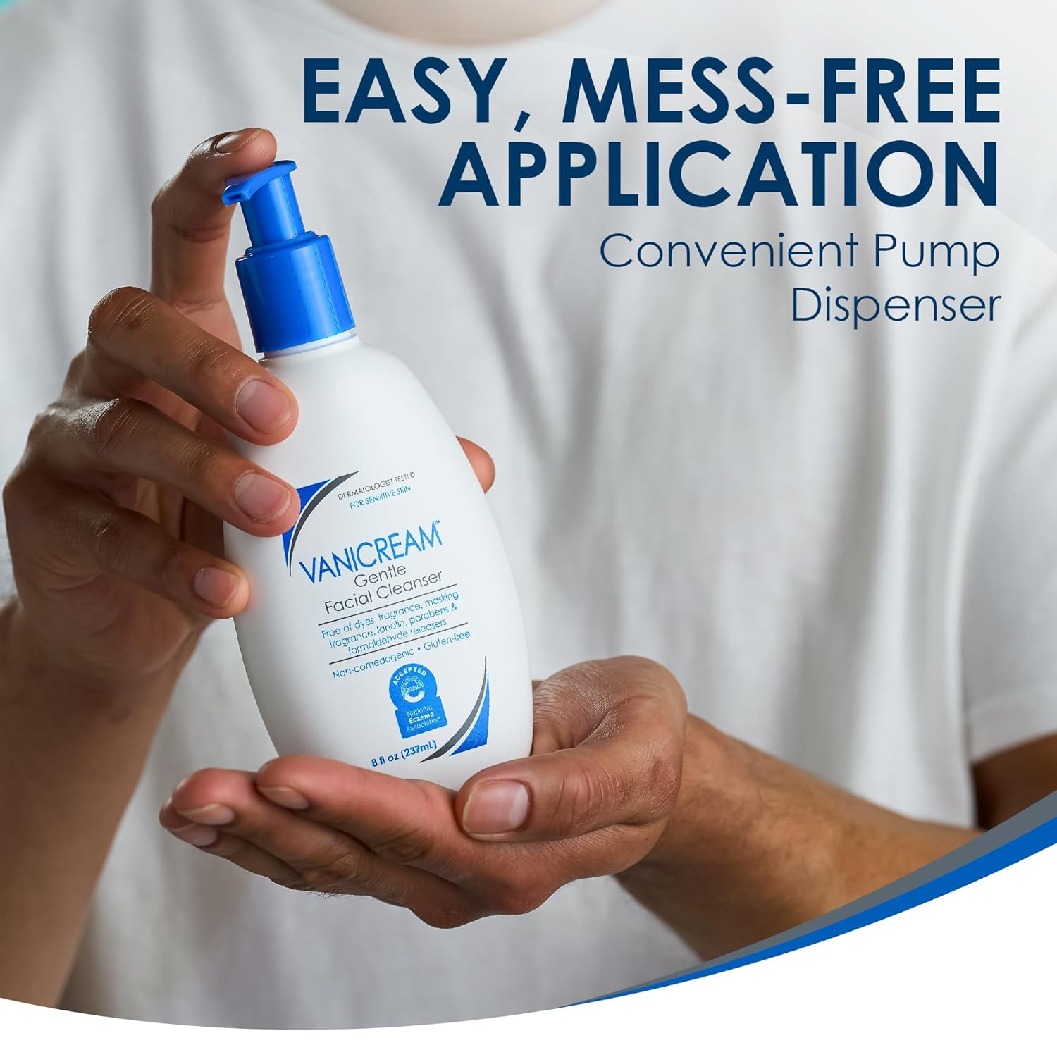 Vanicream Gentle Facial Cleanser with Pump Dispenser – 8 fl oz