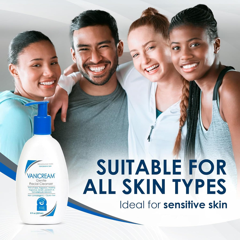 Vanicream Gentle Facial Cleanser with Pump Dispenser – 8 fl oz