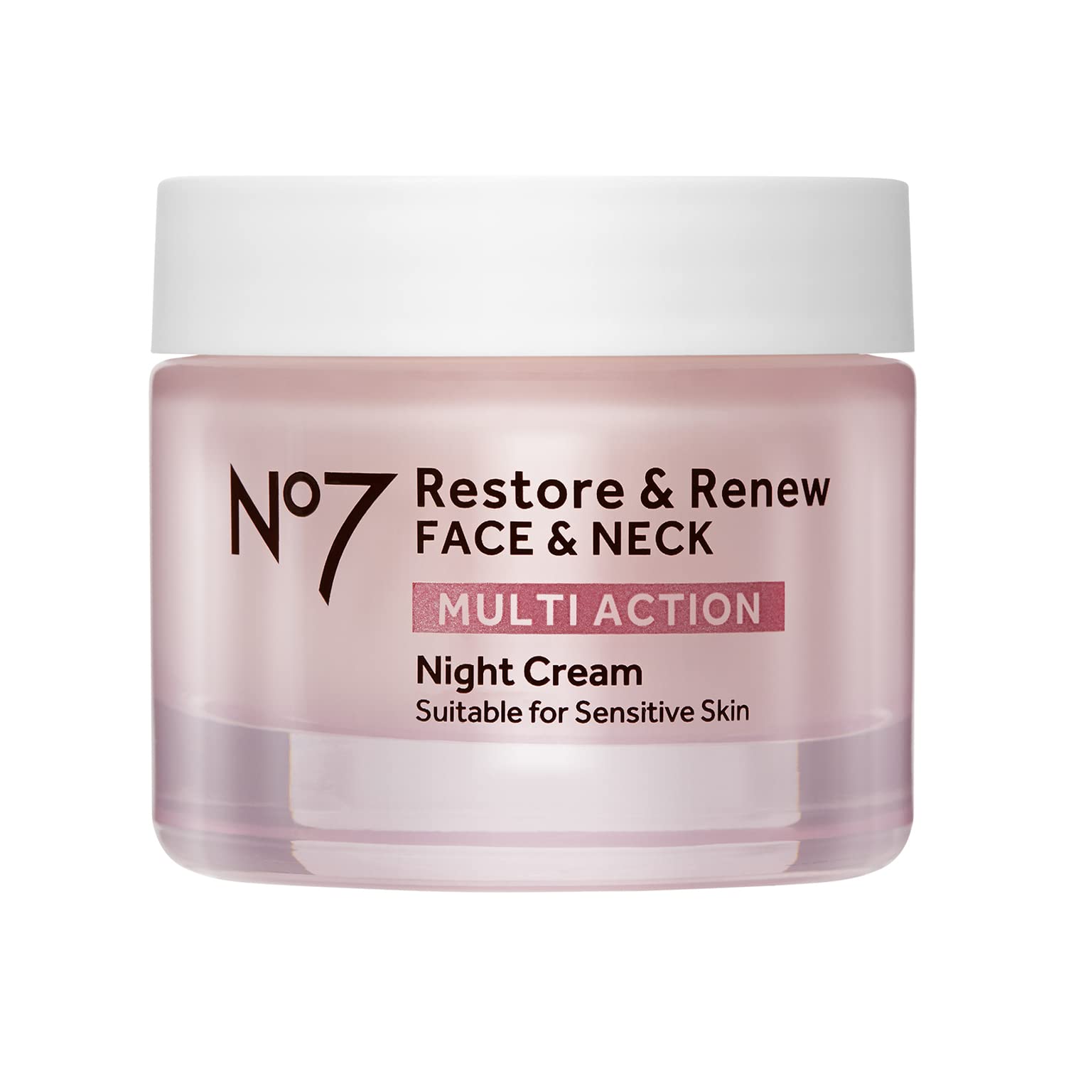 No7 Restore & Renew Multi Action Night Cream for Face & Neck – 1.69 oz
