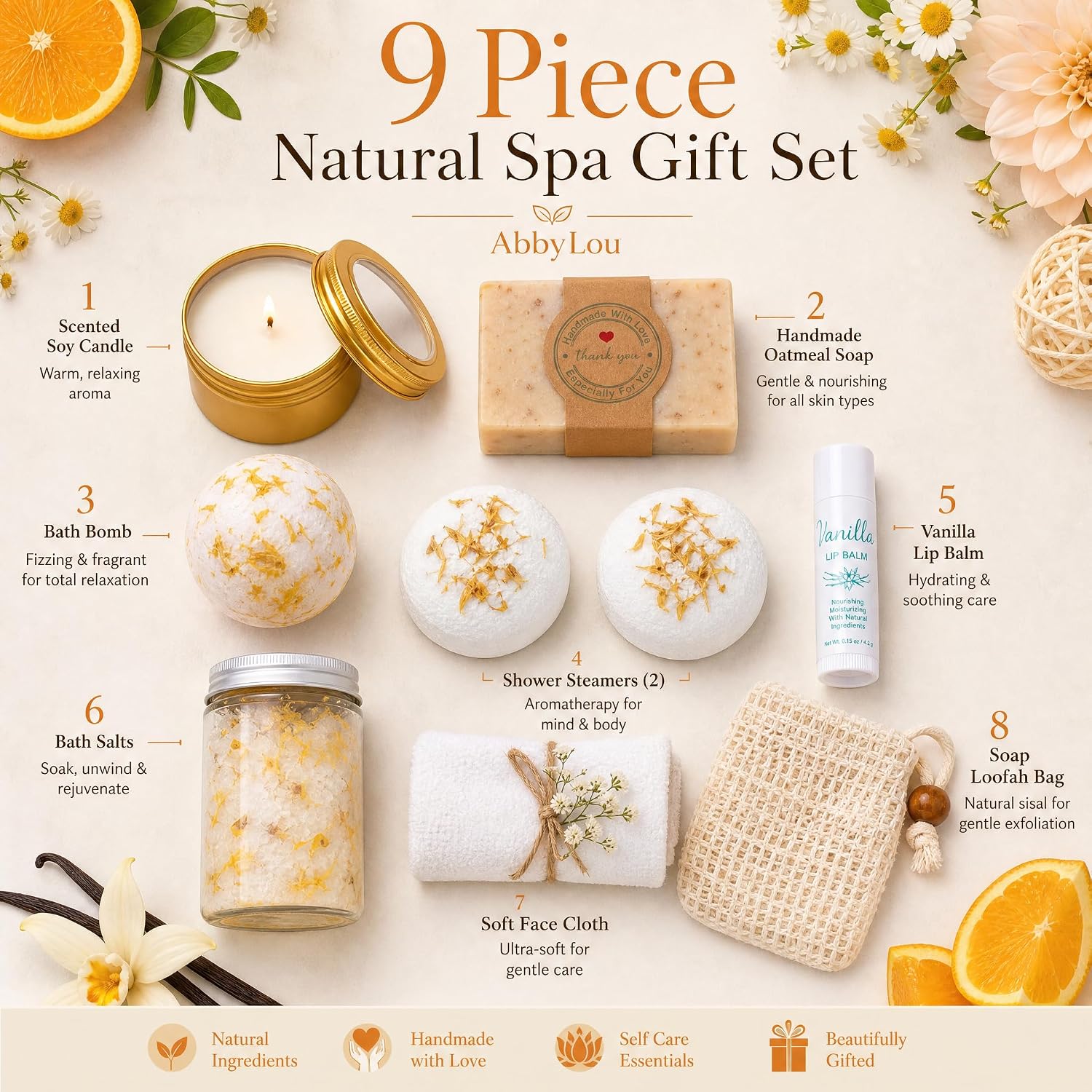 Natural Spa Gift Set for Her – Citrus & Vanilla